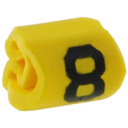 515-01684; Markers for cables and wires; Label symbol: 8; 1÷3mm; PVC; yellow; HELLERMANNTYTON