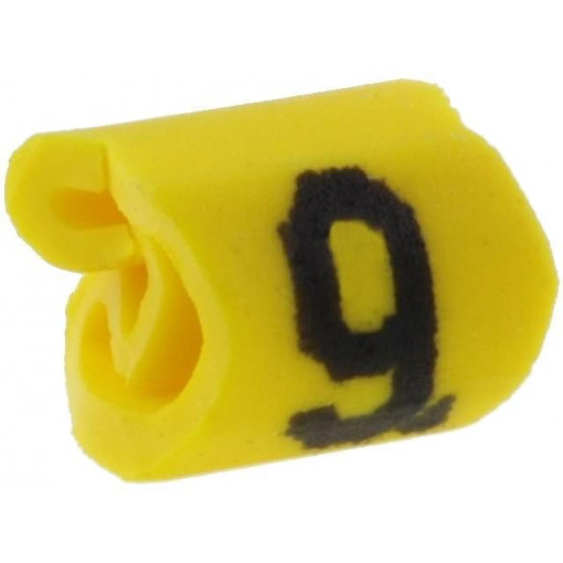515-01694; Markers for cables and wires; Label symbol: 9; 1÷3mm; PVC; yellow; HELLERMANNTYTON