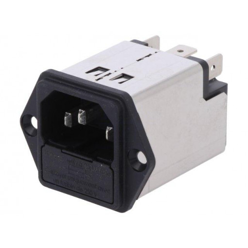 5200.1023.1; Connector: AC supply; socket; male; 10A; 250VAC; IEC 60320; 0.4mH; SCHURTER