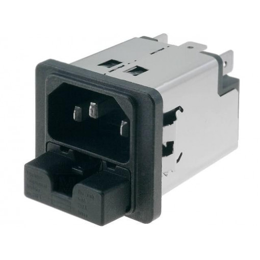 5220.0143.1; Connector: AC supply; socket; male; 1A; 250VAC; IEC 60320; 11mH; SCHURTER