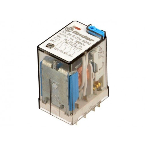 55.34.9.024.5040; Relay: electromagnetic; 4PDT; Ucoil: 24VDC; 7A/250VAC; 7A/30VDC; FINDER