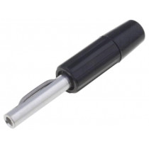 550-0100; Plug; 4mm banana; 10A; 60VDC; black; non-insulated; for cable; 10mΩ; DELTRON
