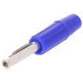 550-0200; Plug; 4mm banana; 10A; 60VDC; blue; non-insulated; for cable; 10mΩ; DELTRON