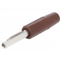550-0300; Plug; 4mm banana; 10A; 60VDC; brown; non-insulated; for cable; 10mΩ; DELTRON