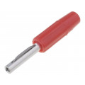 550-0500; Plug; 4mm banana; 10A; 60VDC; red; non-insulated; for cable; 10mΩ; DELTRON