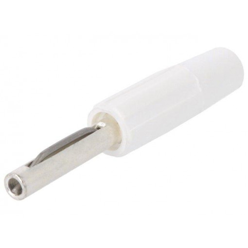 550-0600; Plug; 4mm banana; 10A; 60VDC; white; non-insulated; for cable; 10mΩ; DELTRON 550-0600; Plug; 4mm banana; 10A; 60VDC; white; non-insulated; for cable; 10mΩ; DELTRON