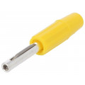 550-0700; Plug; 4mm banana; 10A; 60VDC; yellow; non-insulated; for cable; DELTRON