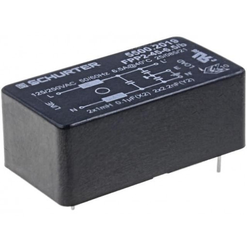 5500.2019; Filter: anti-interference; 250VAC; Cx: 100nF; Cy: 2.2nF; 1mH; THT; SCHURTER 5500.2019; Filter: anti-interference; 250VAC; Cx: 100nF; Cy: 2.2nF; 1mH; THT; SCHURTER