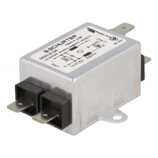 5500.2104; Filter: anti-interference; 250VAC; 15nF; 2mH; Ioper.max: 3A; SCHURTER 5500.2104; Filter: anti-interference; 250VAC; 15nF; 2mH; Ioper.max: 3A; SCHURTER
