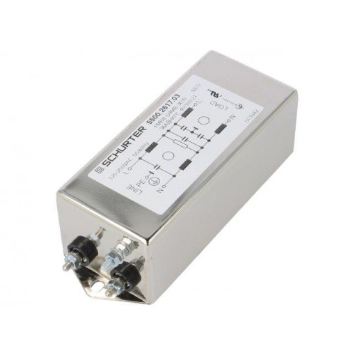 5500.2617.03; Filter: anti-interference; 250VAC; Cx: 2.2uF; Cy: 4.7nF; 1.23mH; SCHURTER