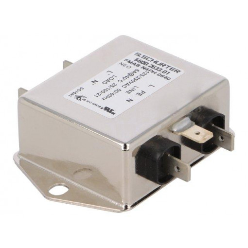 5500.2633.01; Filter: anti-interference; 250VAC; Ioper.max: 6A; Ir: 0.5mA; SCHURTER