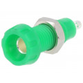 551-0400; Socket; 4mm banana; 10A; 50VDC; 28.5mm; green; nickel plated; 10mΩ; DELTRON