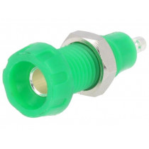 551-0400; Socket; 4mm banana; 10A; 50VDC; 28.5mm; green; nickel plated; 10mΩ; DELTRON