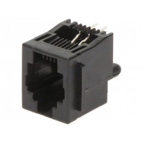 5520258-2; Socket; RJ14; PIN: 4; with panel stop blockade; Layout: 6p4c; THT; TE Connectivity