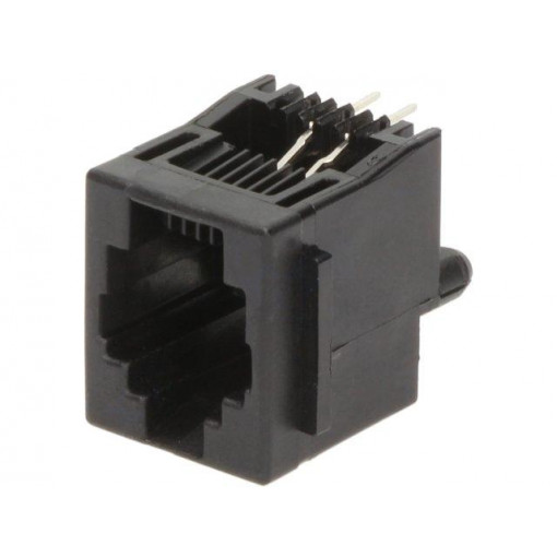 5520258-2; Socket; RJ14; PIN: 4; with panel stop blockade; Layout: 6p4c; THT; TE Connectivity