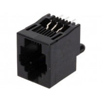 5520425-3; Socket; RJ12; PIN: 6; Layout: 6p6c; THT; straight; 16.51mm; TE Connectivity