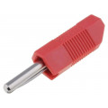 553-0500; Plug; 4mm banana; 16A; 50VDC; red; for cable; 2.5mm2; DELTRON