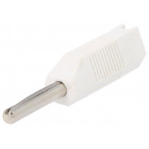 553-0600; Plug; 4mm banana; 16A; 50VDC; white; for cable; 2.5mm2; DELTRON