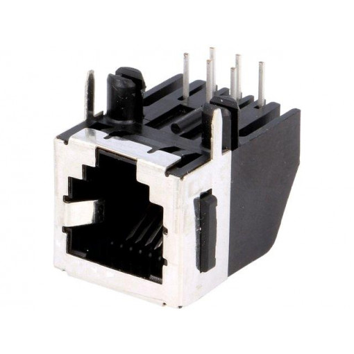 5555154-1; Socket; RJ12; PIN: 6; Cat: 3; shielded,with panel stop blockade; TE Connectivity