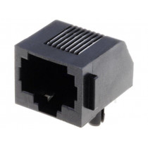 5555162-1; Socket; RJ45; PIN: 8; Cat: 3; low profile; Layout: 8p8c; THT; on PCBs; TE Connectivity