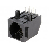 5555163-1; Socket; RJ12; PIN: 6; Cat: 3; Layout: 6p6c; THT; on PCBs; 12.7mm; TE Connectivity