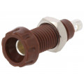563-0300; Socket; 4mm banana; 10A; 250VAC; 28.5mm; brown; nickel plated; 10mΩ; DELTRON