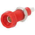 563-0500; Socket; 4mm banana; 10A; 250VAC; 28.5mm; red; nickel plated; 10mΩ; DELTRON