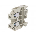 57.506.0055.0; Splice terminal: rail; 6mm2; ways: 1; terminals: 2; grey; Width: 8mm; WIELAND