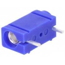 571-0200; Socket; 4mm banana; 10A; 250VDC; blue; silver plated; PCB; 23.3mm; DELTRON