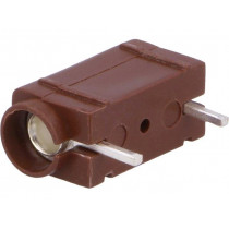 571-0300; Socket; 4mm banana; 10A; 250VDC; brown; silver plated; PCB; 23.3mm; DELTRON