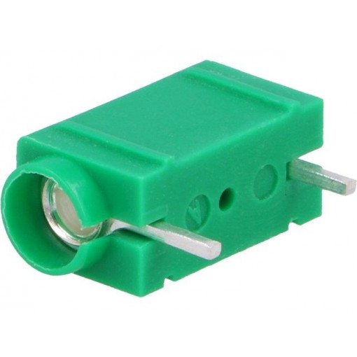 571-0400; Socket; 4mm banana; 10A; 250VDC; green; silver plated; PCB; 23.3mm; DELTRON