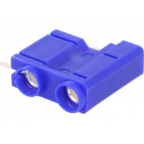 572-0200; Socket; 4mm banana; 10A; 250VDC; blue; silver plated; PCB; 29.7mm; DELTRON