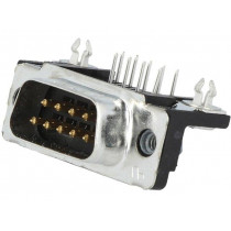 5747840-4; D-Sub; PIN: 9; socket; male; angled 90°; THT; UNC4-40; Series: HD 20; TE Connectivity
