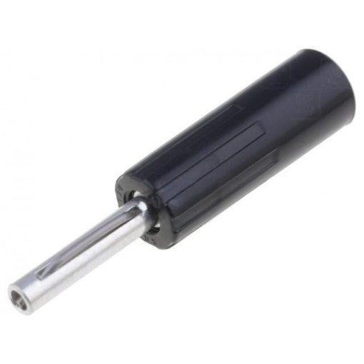 579-0100; Plug; 4mm banana; 10A; 50VDC; black; non-insulated; for cable; DELTRON
