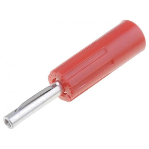 579-0500; Plug; 4mm banana; 10A; 50VDC; red; non-insulated; for cable; 5.5mm2; DELTRON