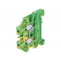 58.503.9055.0; Splice terminal: rail; 2.5mm2; ways: 1; terminals: 2; yellow-green; WIELAND