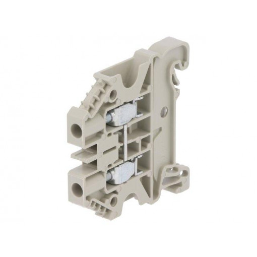 58.504.0055.0; Splice terminal: rail; 4mm2; ways: 1; terminals: 2; grey; Width: 6mm; WIELAND