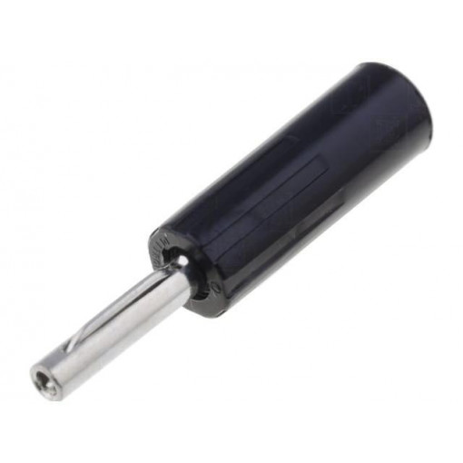 583-0100; Plug; 4mm banana; 16A; 50VDC; black; non-insulated; for cable; DELTRON