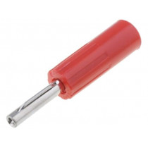 583-0500; Plug; 4mm banana; 16A; 50VDC; red; non-insulated; for cable; 5.5mm2; DELTRON
