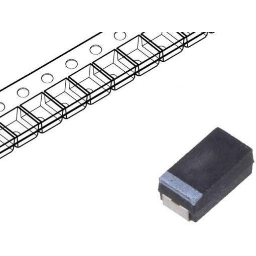 593D106X9020B2TE3; Capacitor: tantalum; low ESR; 10uF; 20VDC; Case: B; 1411; ESR: 1Ω; VISHAY 593D106X9020B2TE3; Capacitor: tantalum; low ESR; 10uF; 20VDC; Case: B; 1411; ESR: 1Ω; VISHAY
