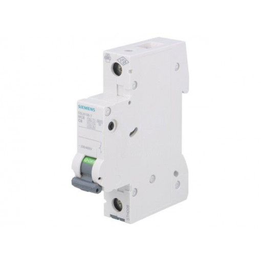 5SL6106-7; Circuit breaker; 230VAC; Inom: 6A; Poles: 1; DIN; Charact: C; 6kA; SIEMENS