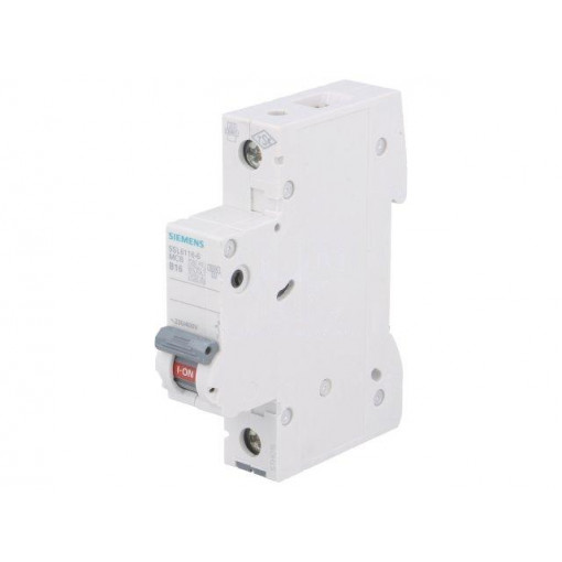 5SL6116-6; Circuit breaker; 230VAC; Inom: 16A; Poles: 1; DIN; Charact: B; 6kA; SIEMENS