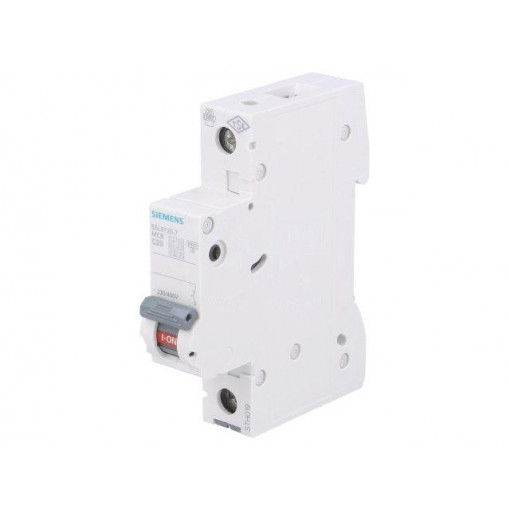 5SL6120-7; Circuit breaker; 230VAC; Inom: 20A; Poles: 1; DIN; Charact: C; 6kA; SIEMENS