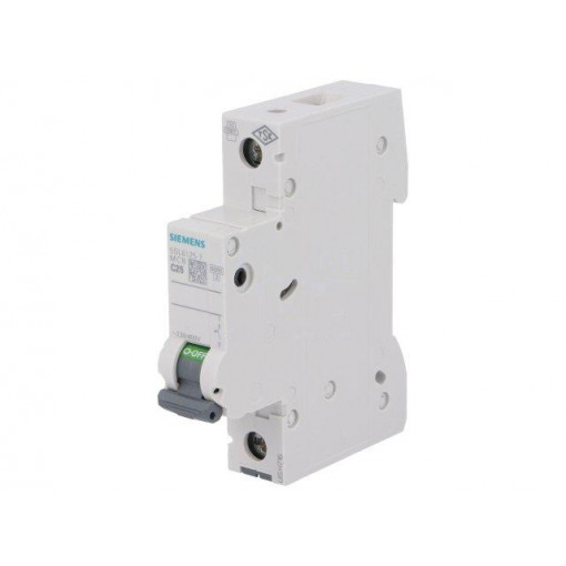 5SL6125-7; Circuit breaker; 230VAC; Inom: 25A; Poles: 1; DIN; Charact: C; 6kA; SIEMENS