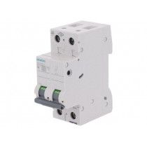 5SL6206-7; Circuit breaker; 400VAC; Inom: 6A; Poles: 2; DIN; Charact: C; 6kA; SIEMENS