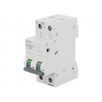5SL6210-7; Circuit breaker; 400VAC; Inom: 10A; Poles: 2; DIN; Charact: C; 6kA; SIEMENS