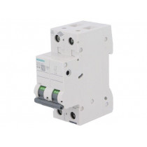 5SL6216-7; Circuit breaker; 400VAC; Inom: 16A; Poles: 2; DIN; Charact: C; 6kA; SIEMENS