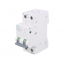 5SL6225-7; Circuit breaker; 400VAC; Inom: 25A; Poles: 2; DIN; Charact: C; 6kA; SIEMENS