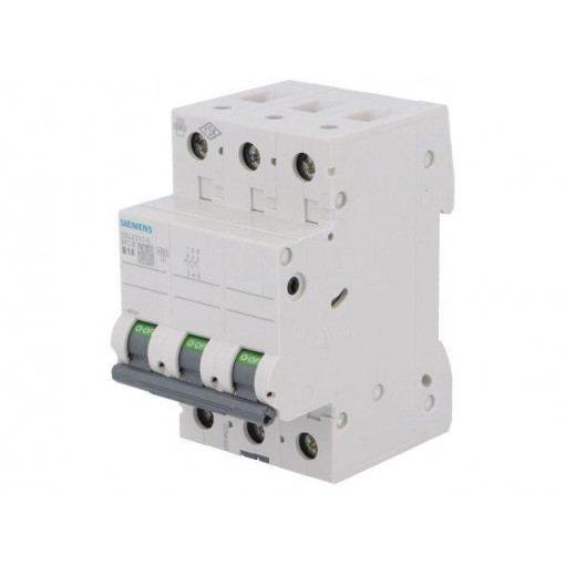 5SL6310-6; Circuit breaker; 400VAC; Inom: 10A; Poles: 3; DIN; Charact: B; 6kA; SIEMENS