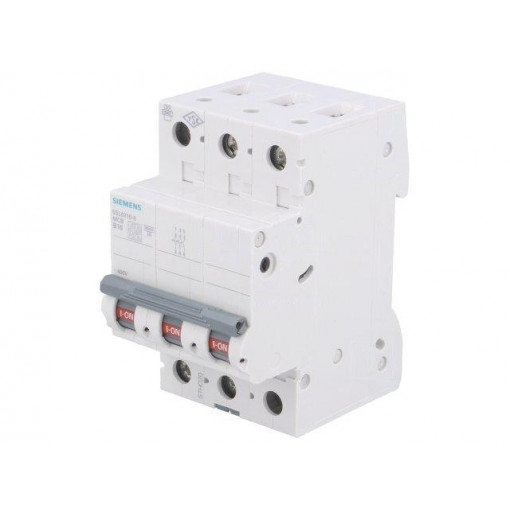 5SL6316-6; Circuit breaker; 400VAC; Inom: 16A; Poles: 3; DIN; Charact: B; 6kA; SIEMENS